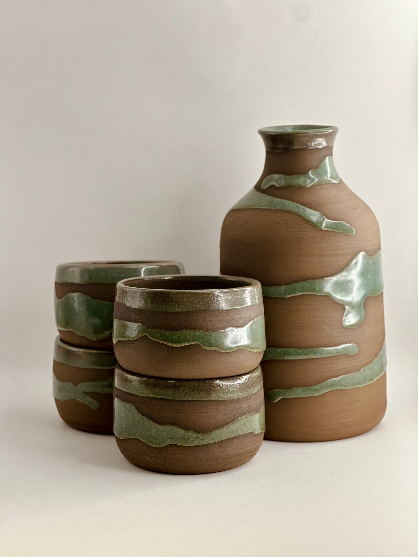 Handmade Ceramic Carafe & Cup Set